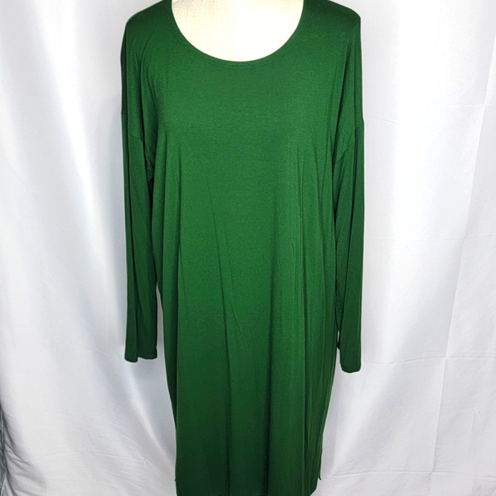 Eileen Fisher Green Soft Shift‎ Dress Size L. #344